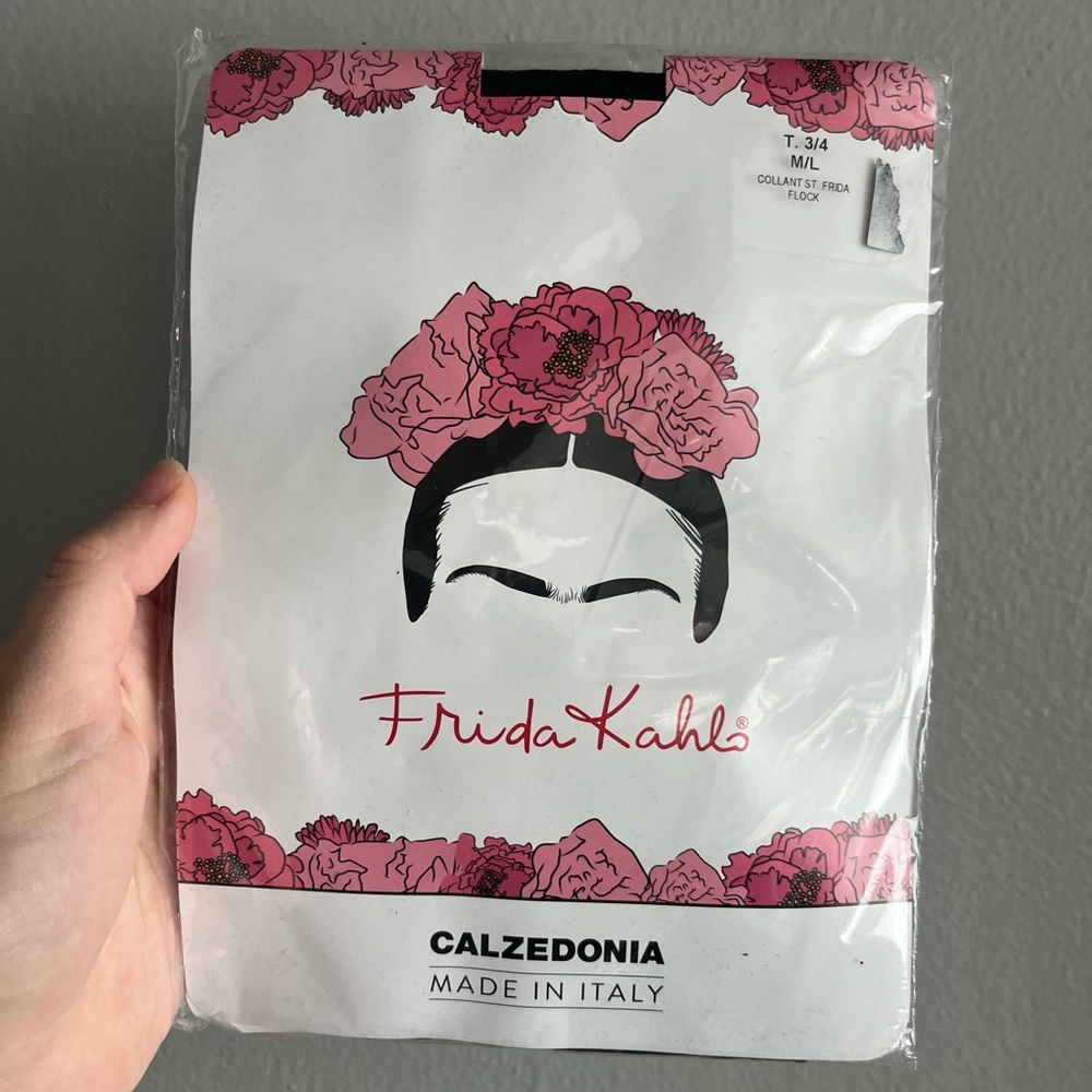 Calzedonia x Frida Kahlo Portrait Tights in Black — Designer Hosiery